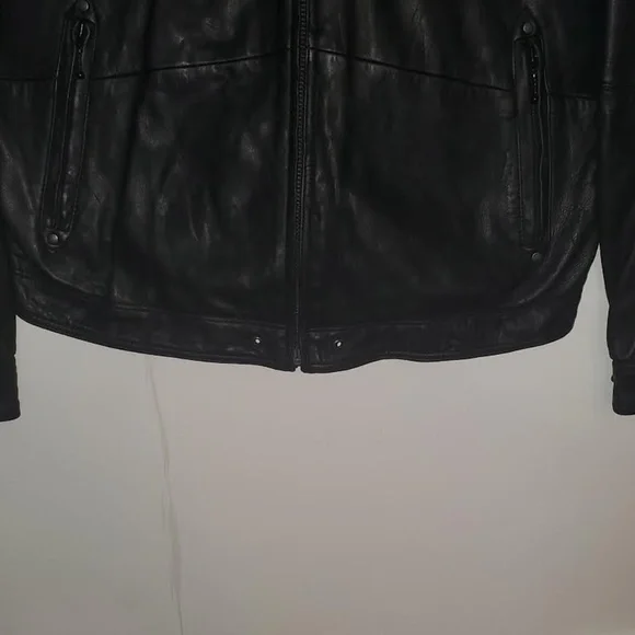 Mens Premium Black Cafe Racer Lambskin Leather Jacket - Picture 6 of 16